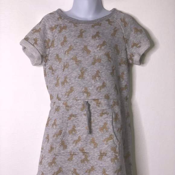 Gymboree Other - Gymboree girls gray gold sweatshirt unicorn dress